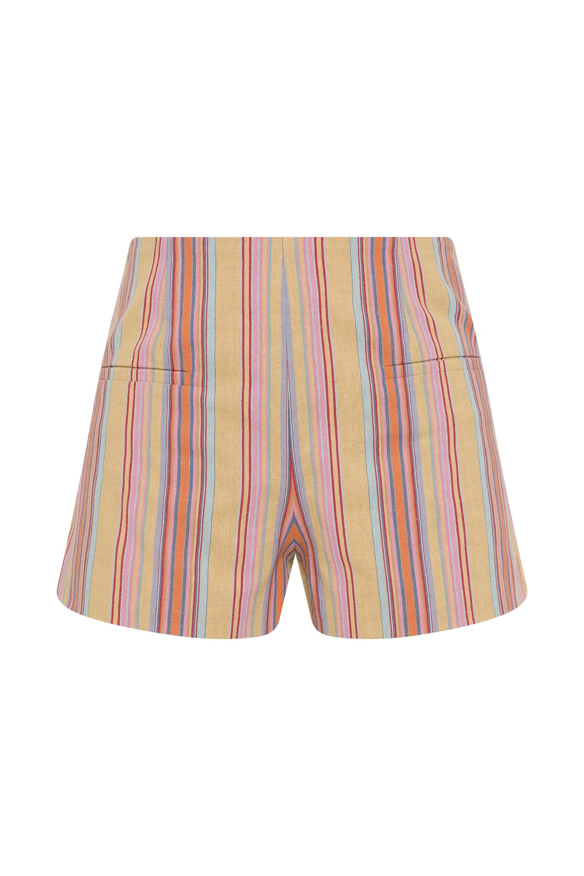 Aurora Mini Short Agua Stripe Mustard - Final Sale