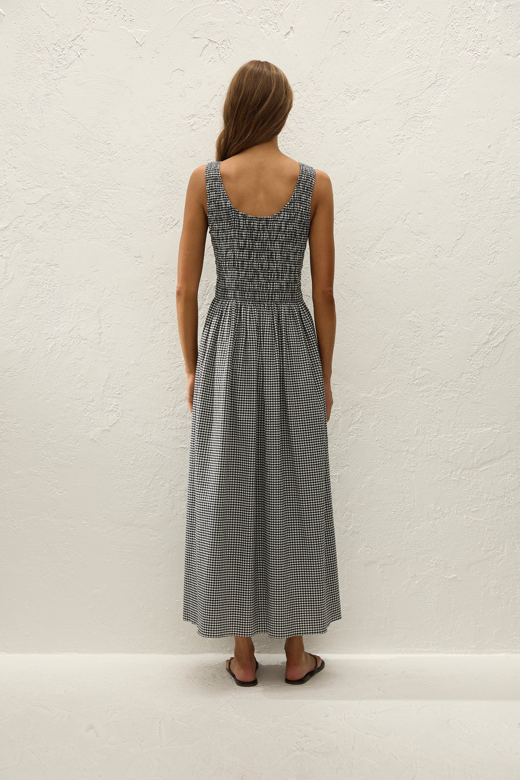 Carina Maxi Dress Cantinho Gingham Black