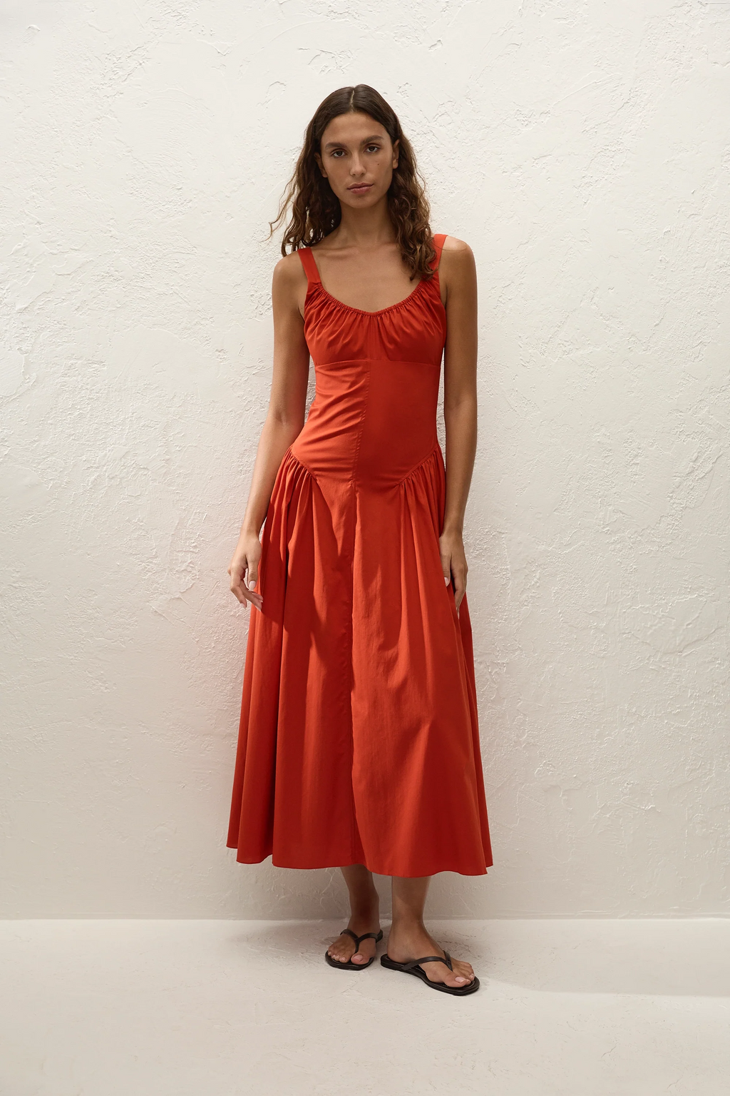 Olas Midi Dress Dusty Tomato - Final Sale