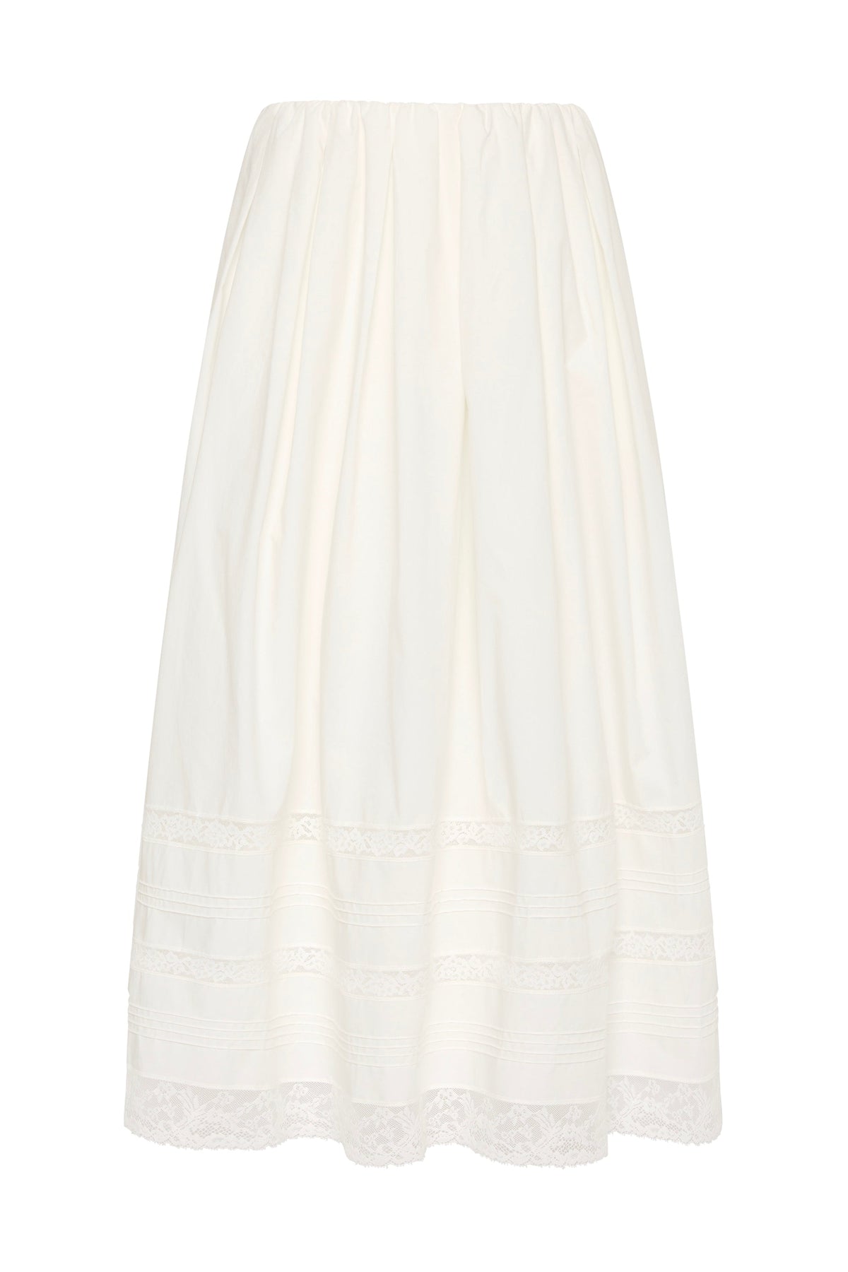 Lyon Midi Skirt Ixora Lace White