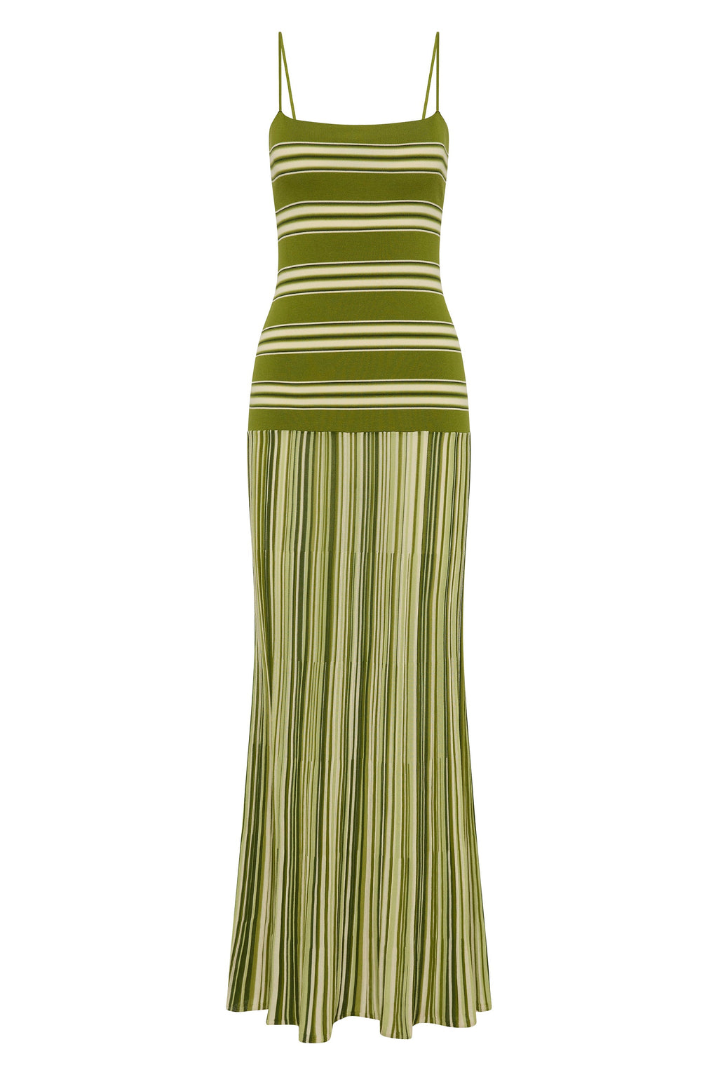 Esenia Knit Dress Ombre Stripe Macro Juniper - Final Sale