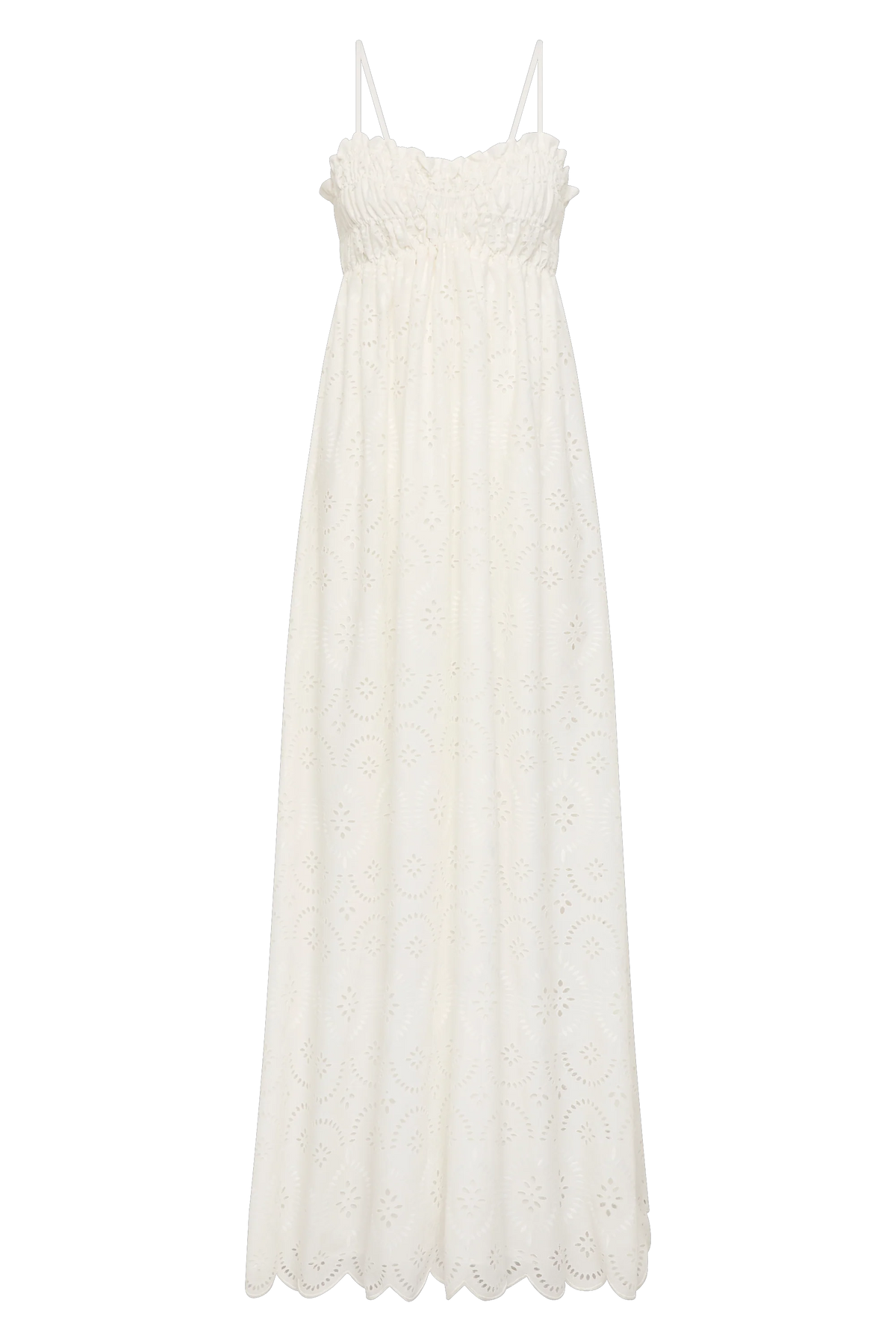 Etta Maxi Dress Bianca Broderie White