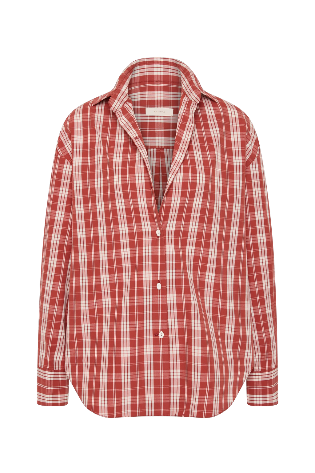En Vau Oversized Shirt Ines Check Terra Rosso