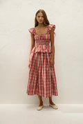 Cales Skirt Ines Check Terra Rosso