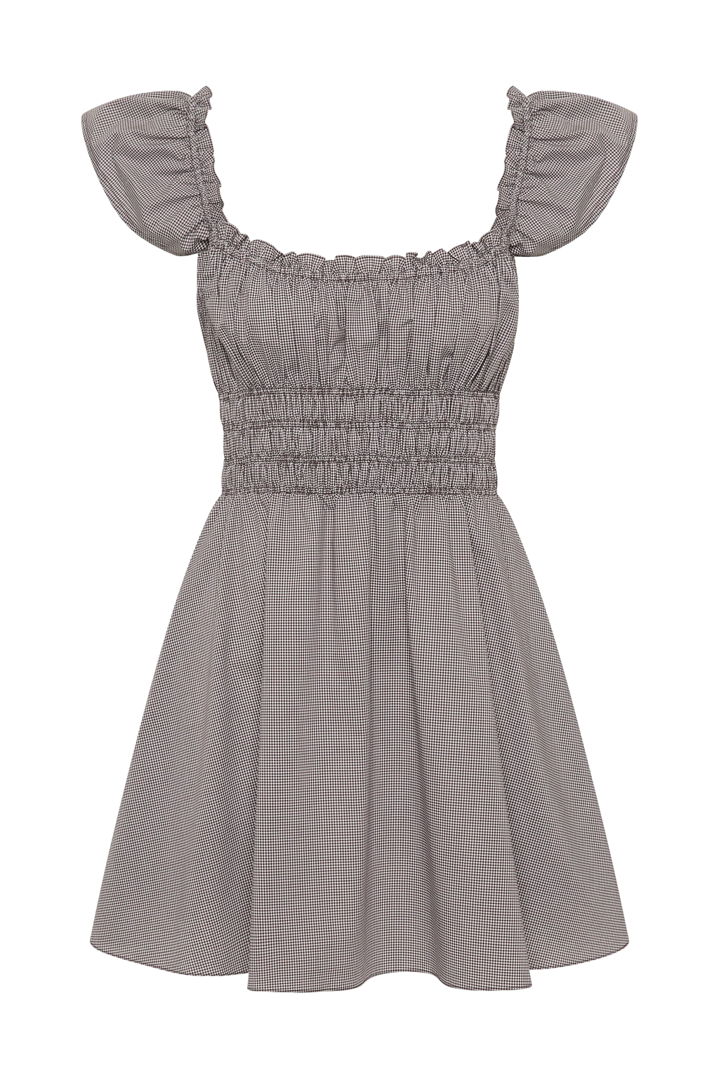 Janne Mini Dress Hanne Gingham Espresso - Final Sale