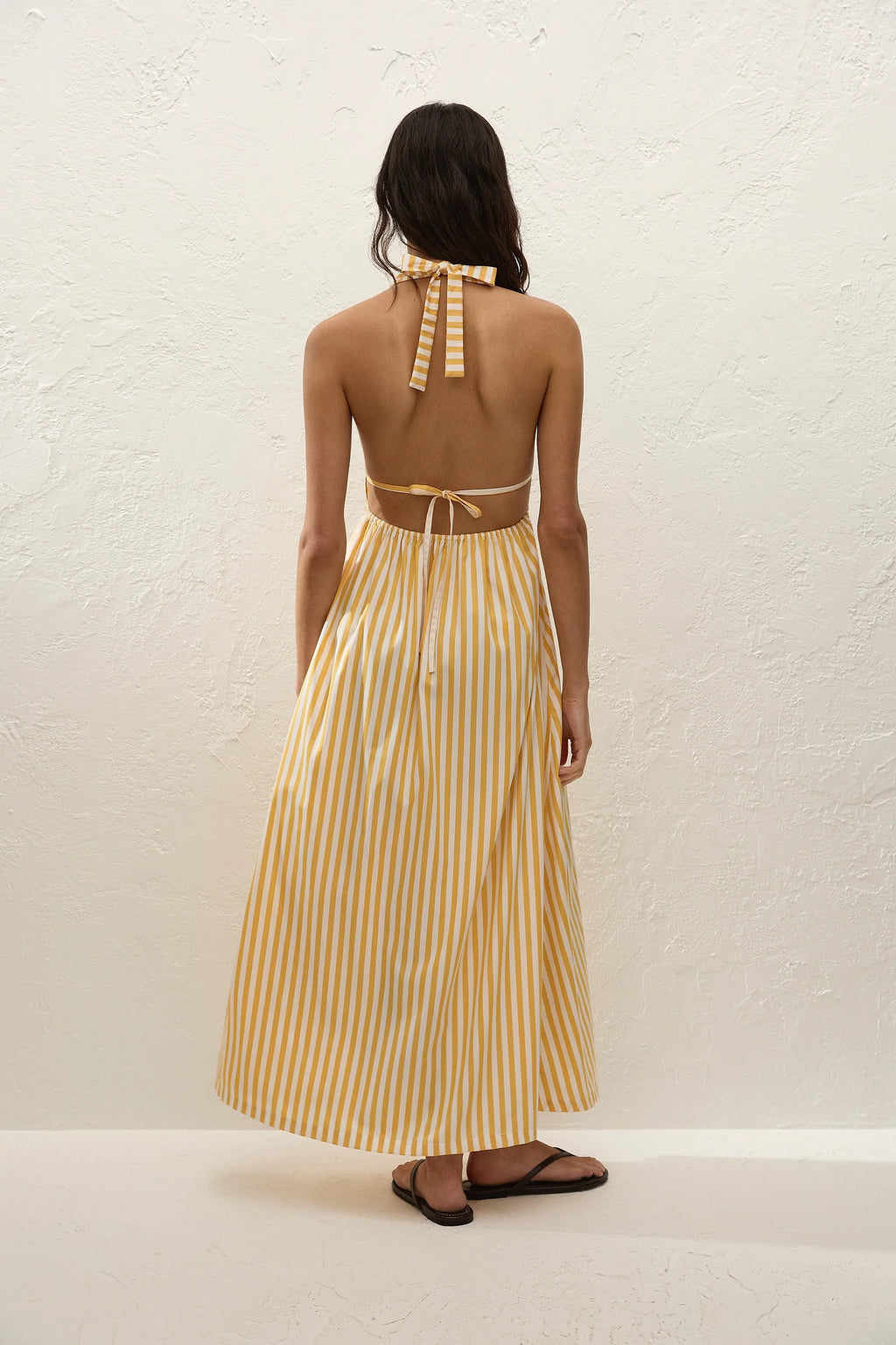 Ermita Midi Dress Orozco Stripe Mustard - Final Sale