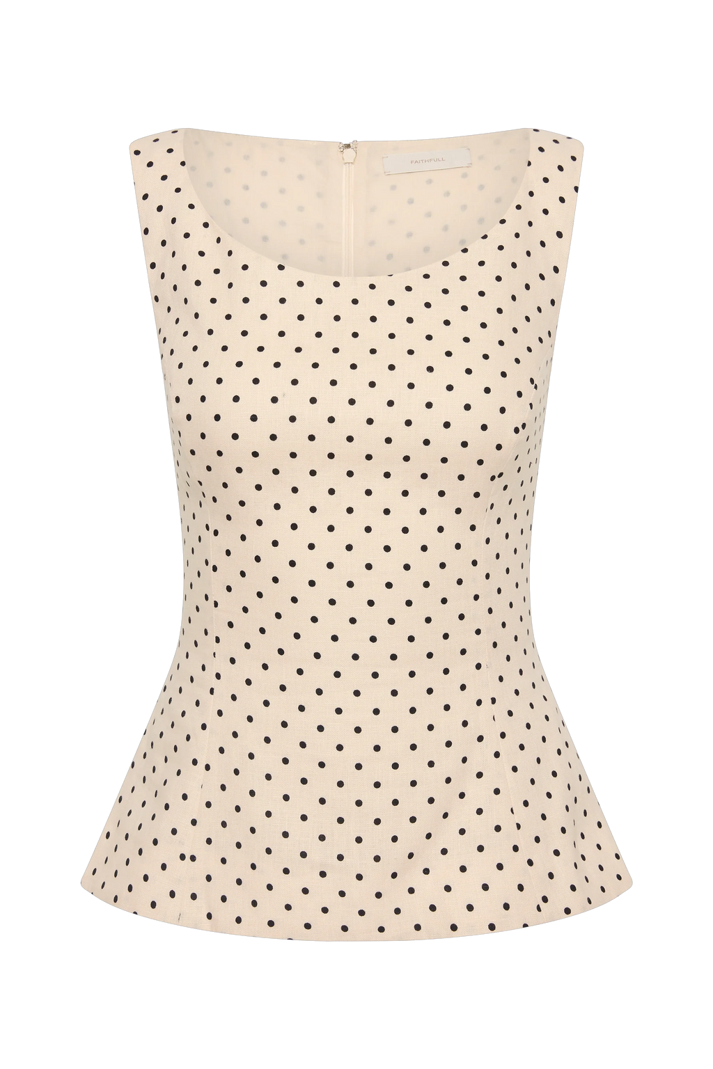 Iria Top Lola Polka Dot Cream Black
