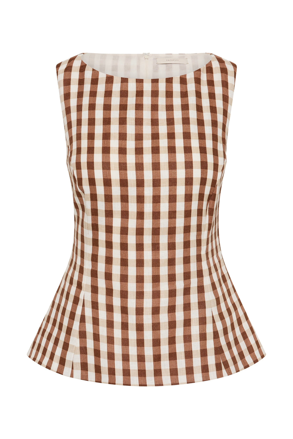 Ana Top Gingham Cedar - Final Sale