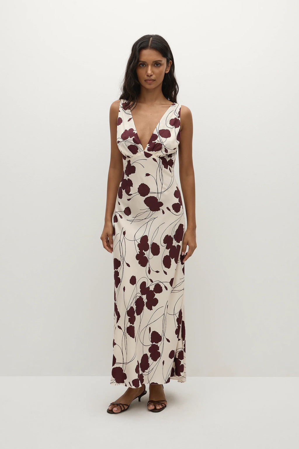 Signe Maxi Dress Dandelion Floral Bordeaux - Final Sale