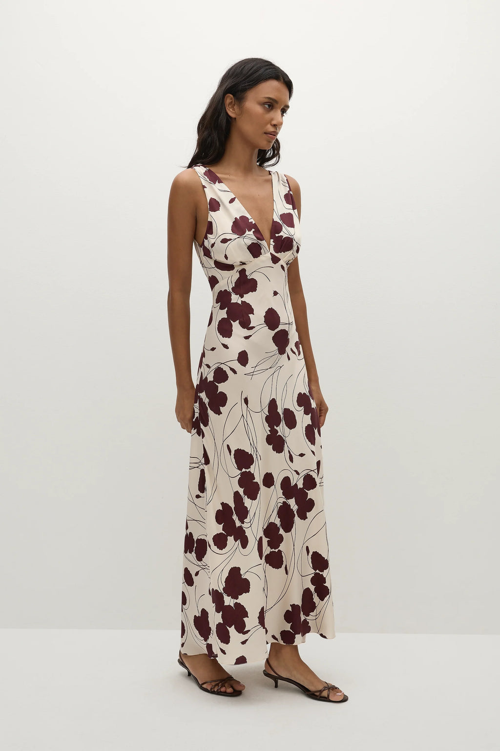 Signe Maxi Dress Dandelion Floral Bordeaux - Final Sale
