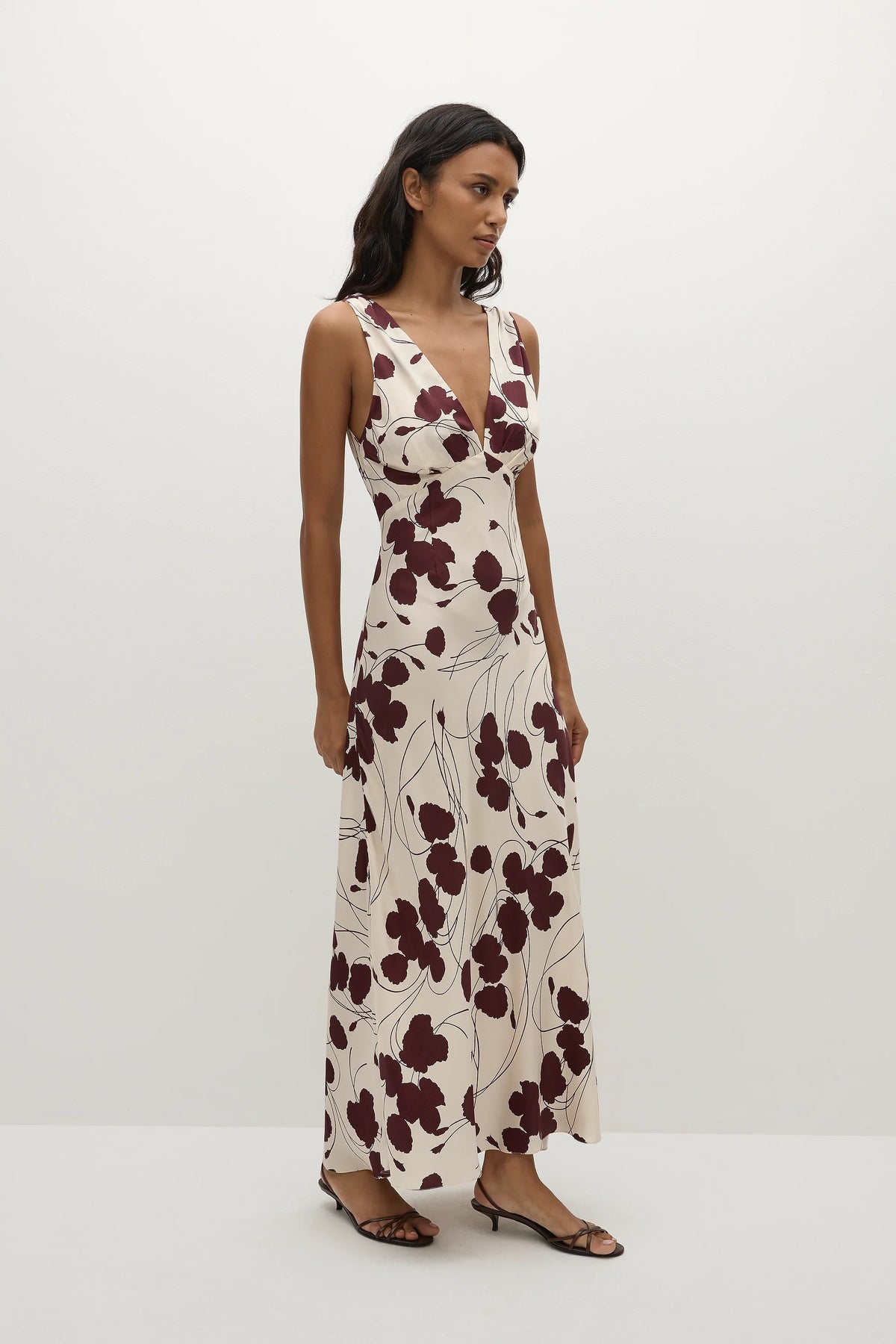 Signe Maxi Dress Dandelion Floral Bordeaux - Final Sale