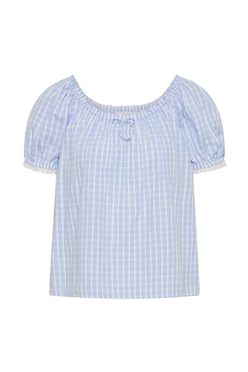 Lonny Top Paloma Check Light Blue White