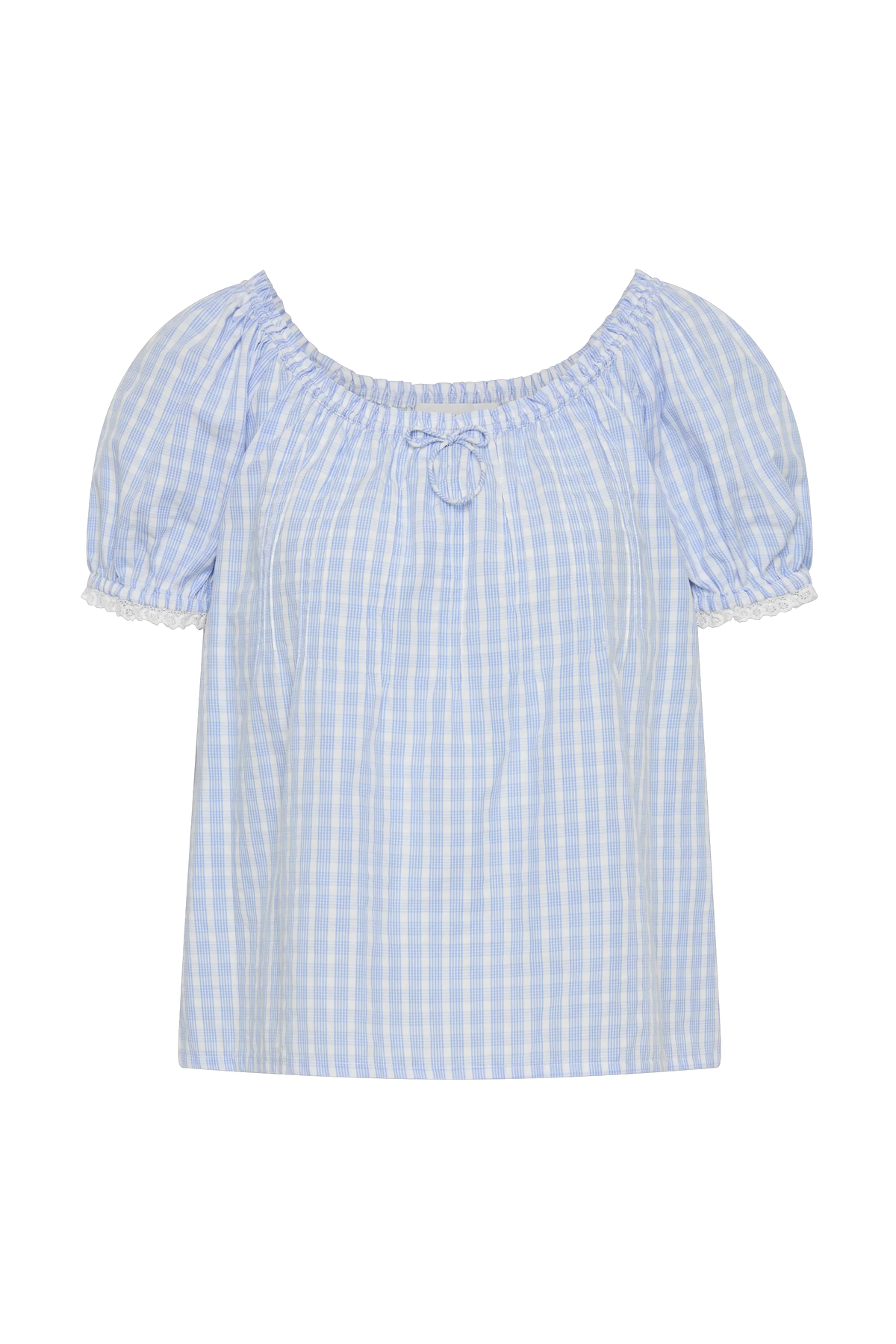 Lonny Top Paloma Check Light Blue White