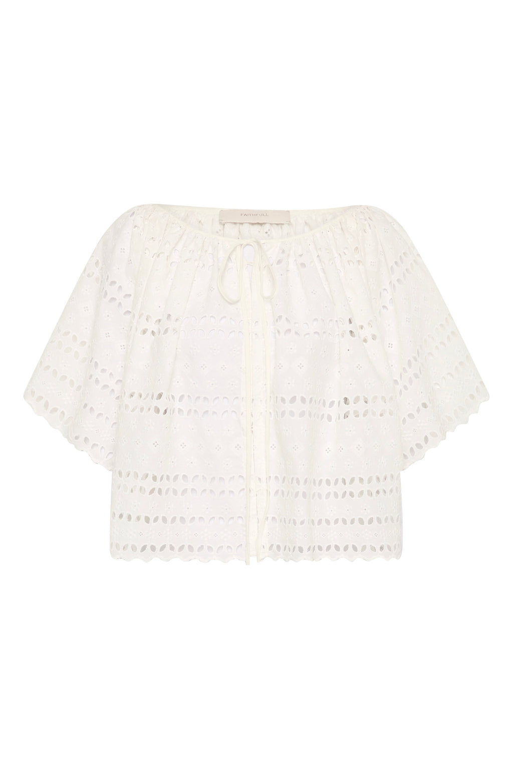Mitla Top Rosa Broderie White - Final Sale