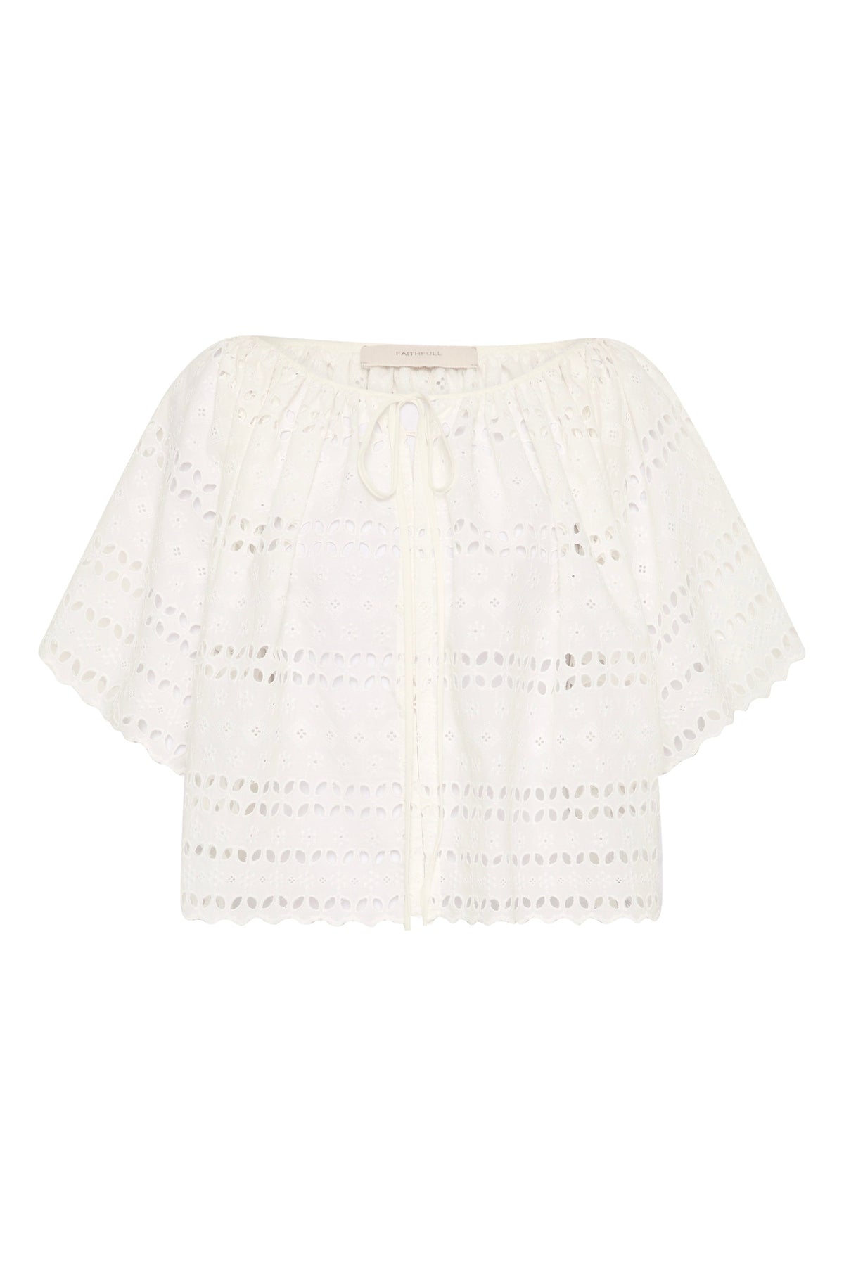 Mitla Top Rosa Broderie White - Final Sale