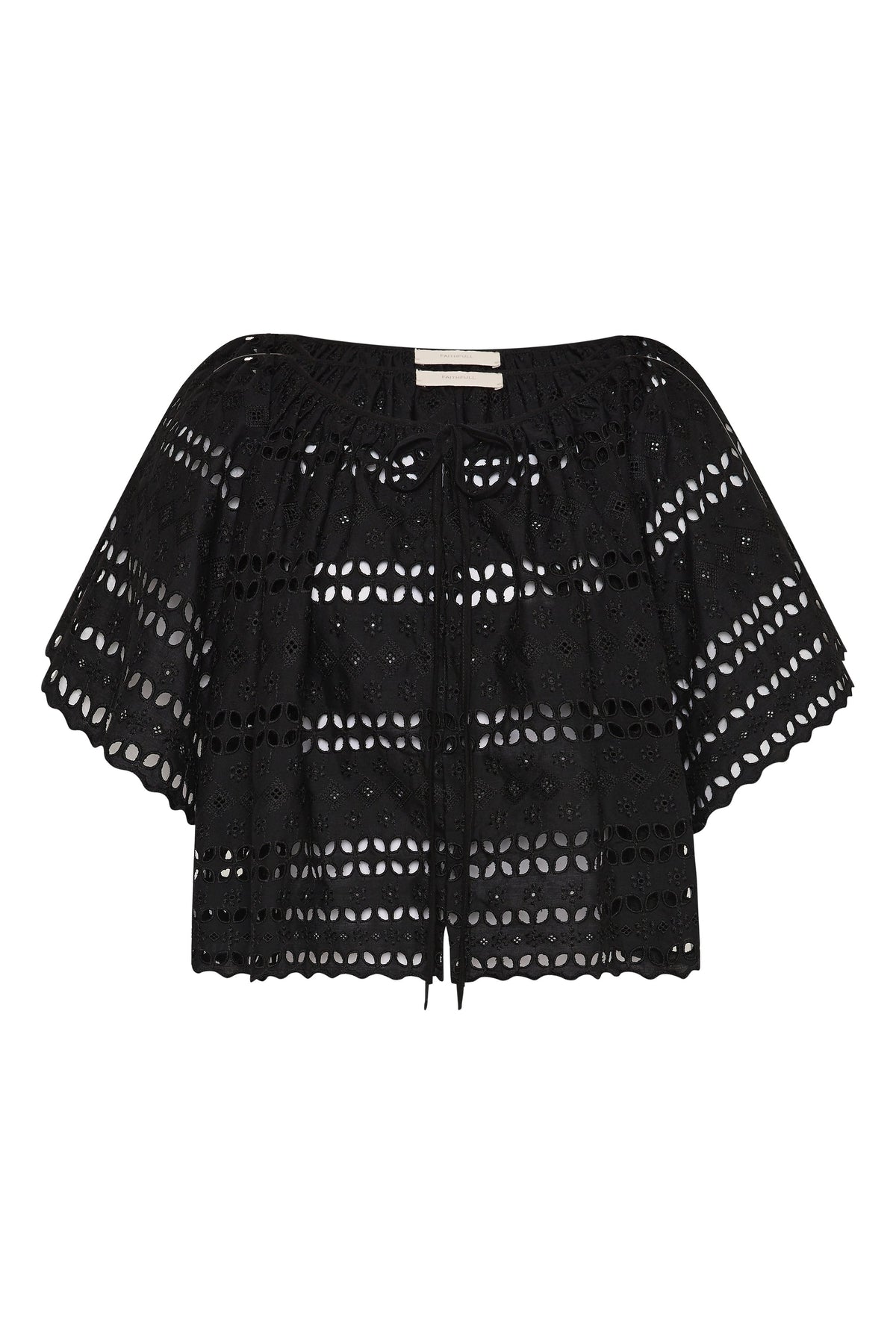 Mitla Top Rosa Broderie Black - Final Sale