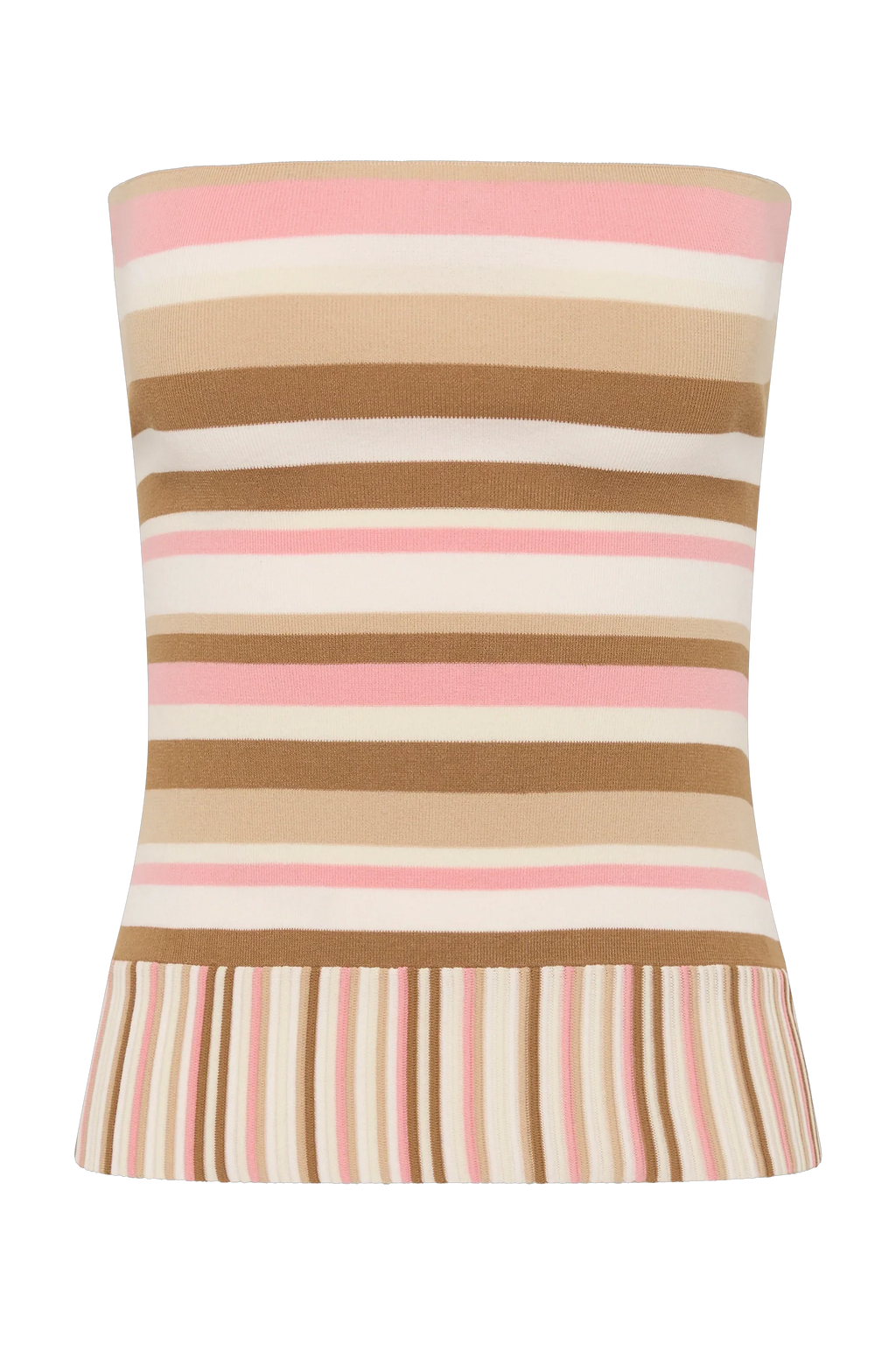 Citara Strapless Top Puce Sepia Stripe - Final Sale