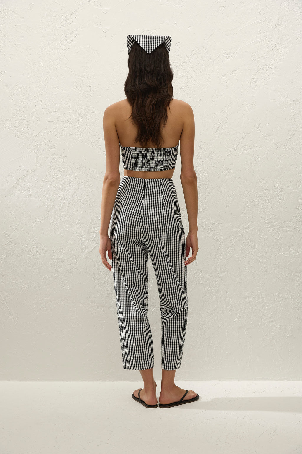 Onda Top Black Textured Gingham - Final Sale