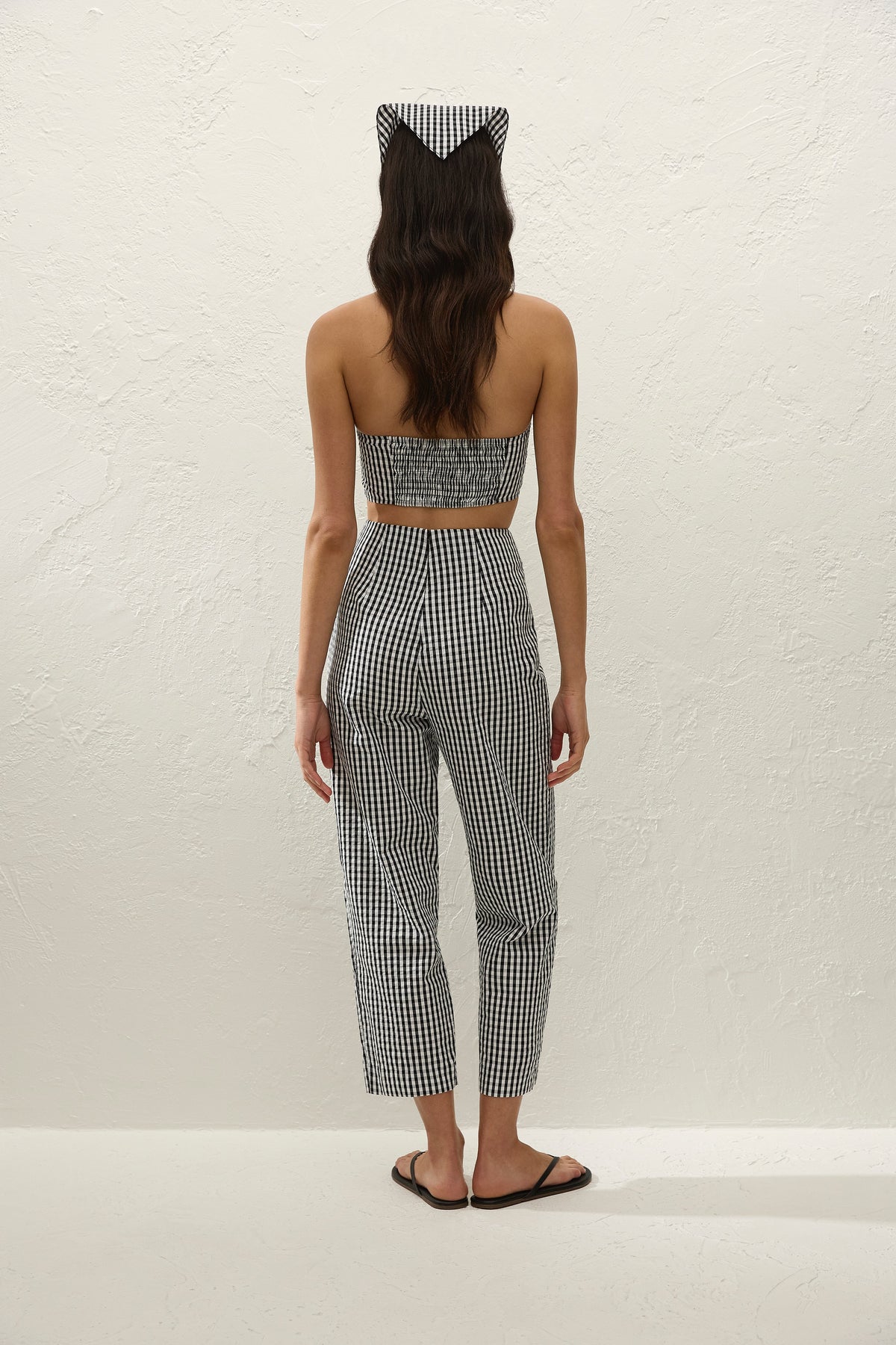Onda Top Black Textured Gingham - Final Sale